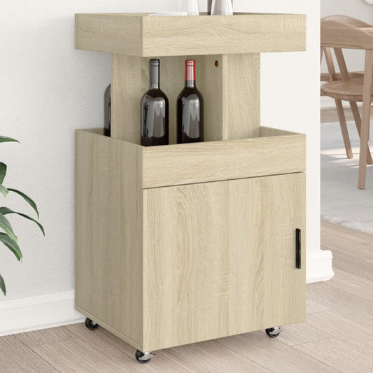 Bar Cart Sonoma Oak 50X41X89 Cm Engineered Wood