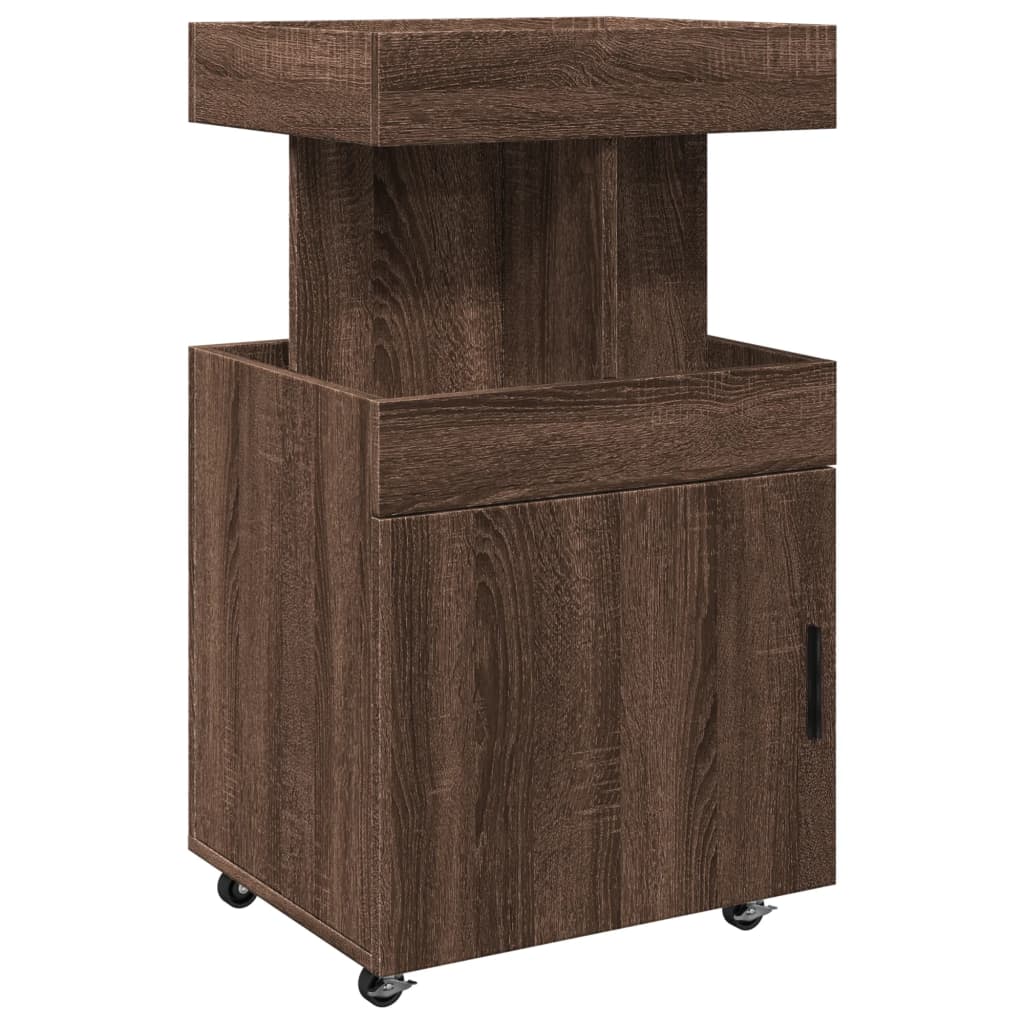 Bar Cart Brown Oak 50X41X89 Cm Engineered Wood