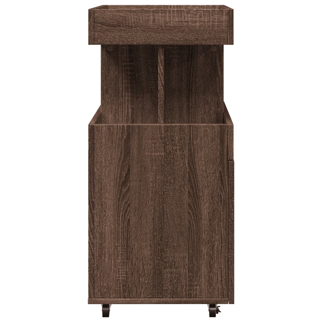 Bar Cart Brown Oak 50X41X89 Cm Engineered Wood