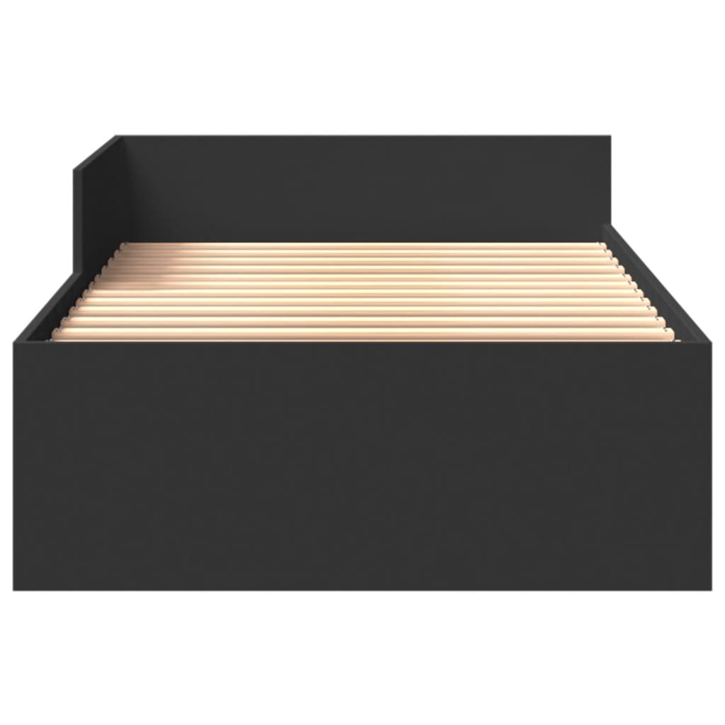 Bed Frame Without Mattress Black 100X200 Cm Engineered Wood