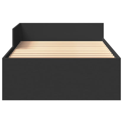 Bed Frame Without Mattress Black 90X200 Cm Engineered Wood