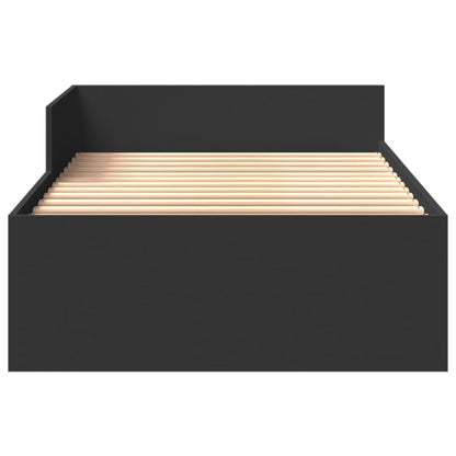 Bed Frame Without Mattress Black 90X190 Cm Single Engineered Wood