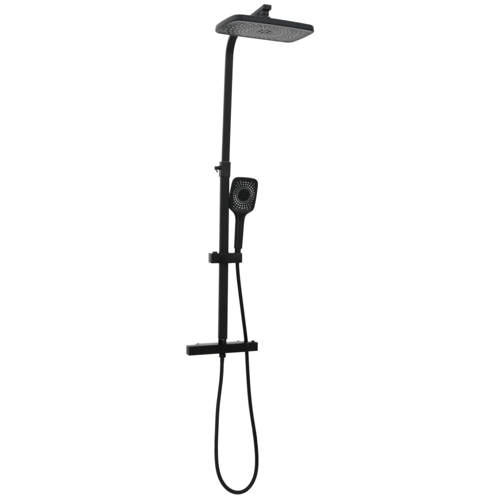 Dual Head Shower Set With Mixer And Hose Black Brass