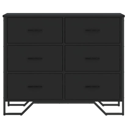 Chest Of Drawers Black 91X35.5X74.5 Cm Engineered Wood