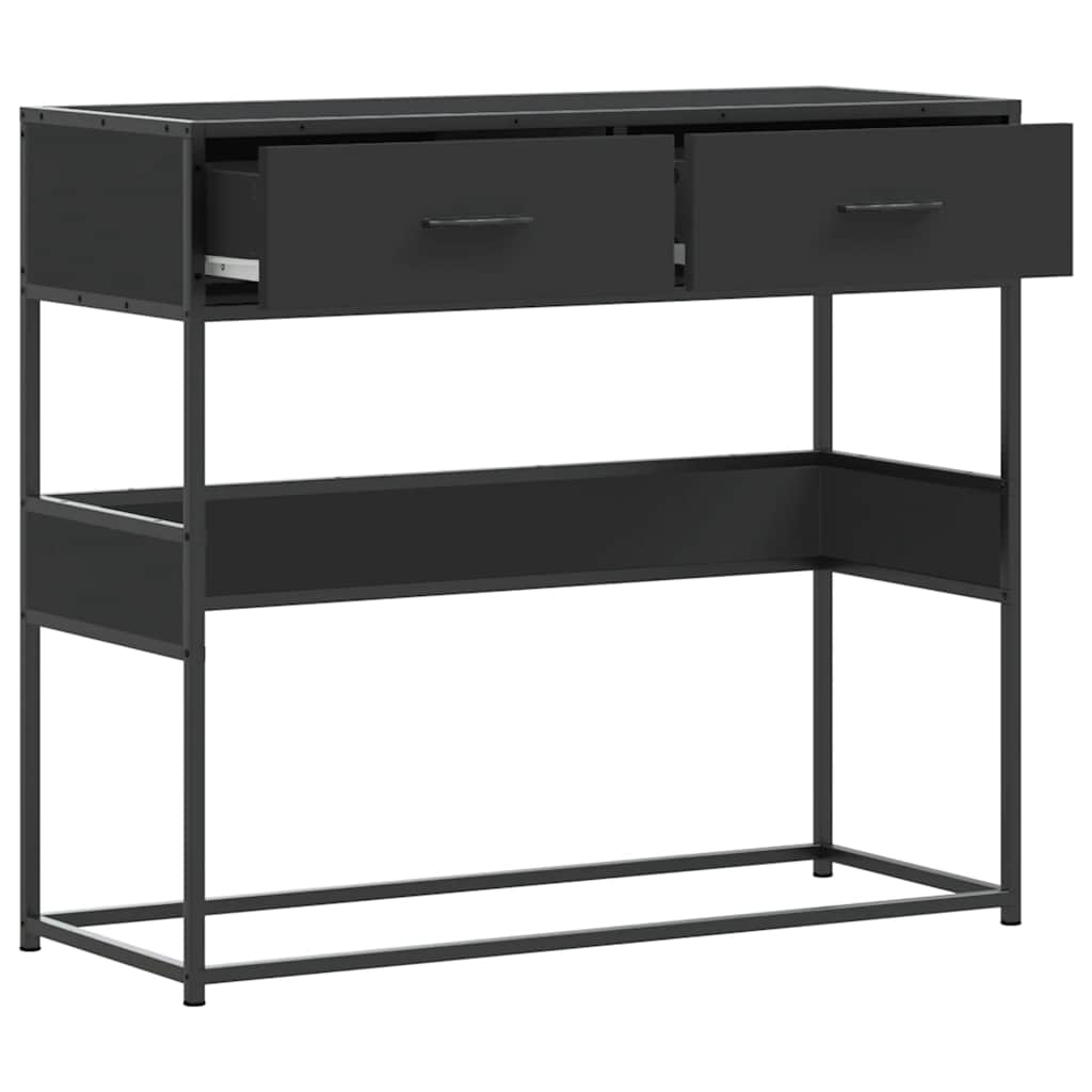 Console Table Black 90X35X80 Cm Engineered Wood