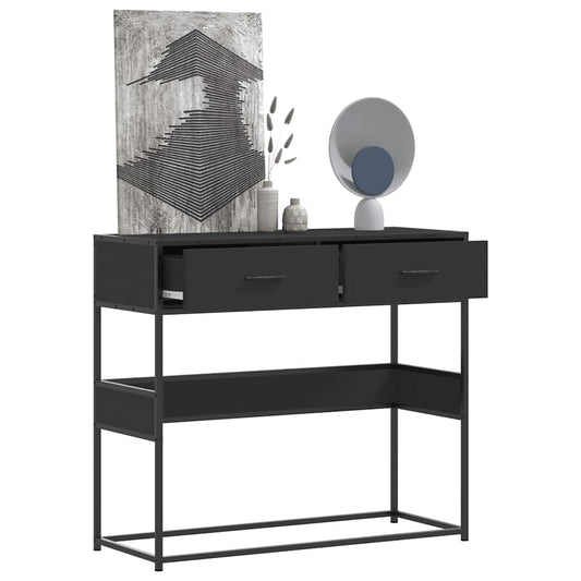 Console Table Black 90X35X80 Cm Engineered Wood