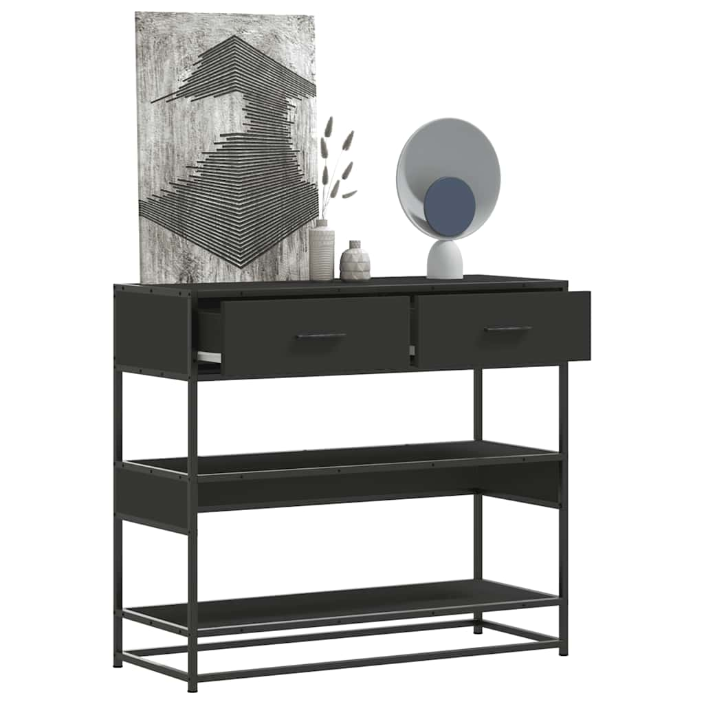 Console Table Black 90X35X80 Cm Engineered Wood