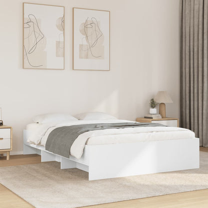 Bed Frame Without Mattress White 120X190 Cm Small Double Engineered Wood