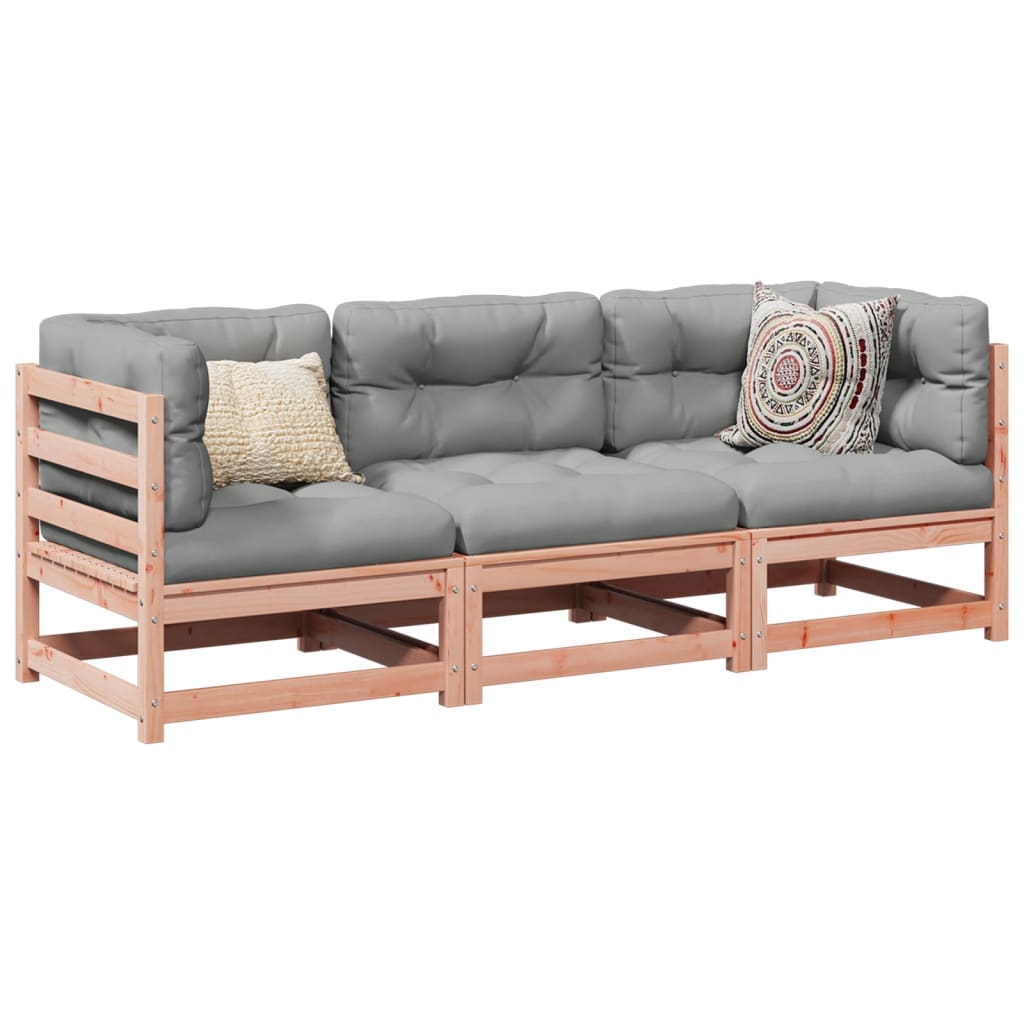 3 Piece Garden Sofa Set Solid Wood Douglas Fir