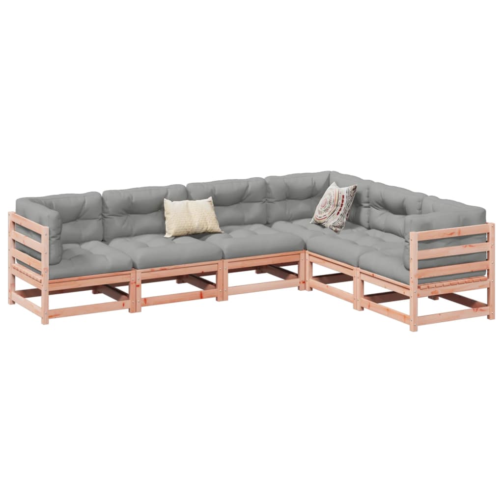 6 Piece Garden Sofa Set Solid Wood Douglas Fir