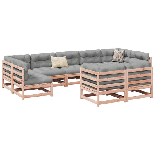 9 Piece Garden Sofa Set Solid Wood Douglas Fir