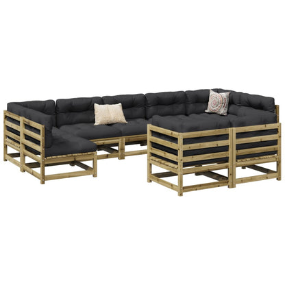 9 Piece Garden Sofa Set Impregnated Wood Pine