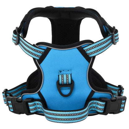 Dog Harness With Reflective Stripes Adjustable Blue L