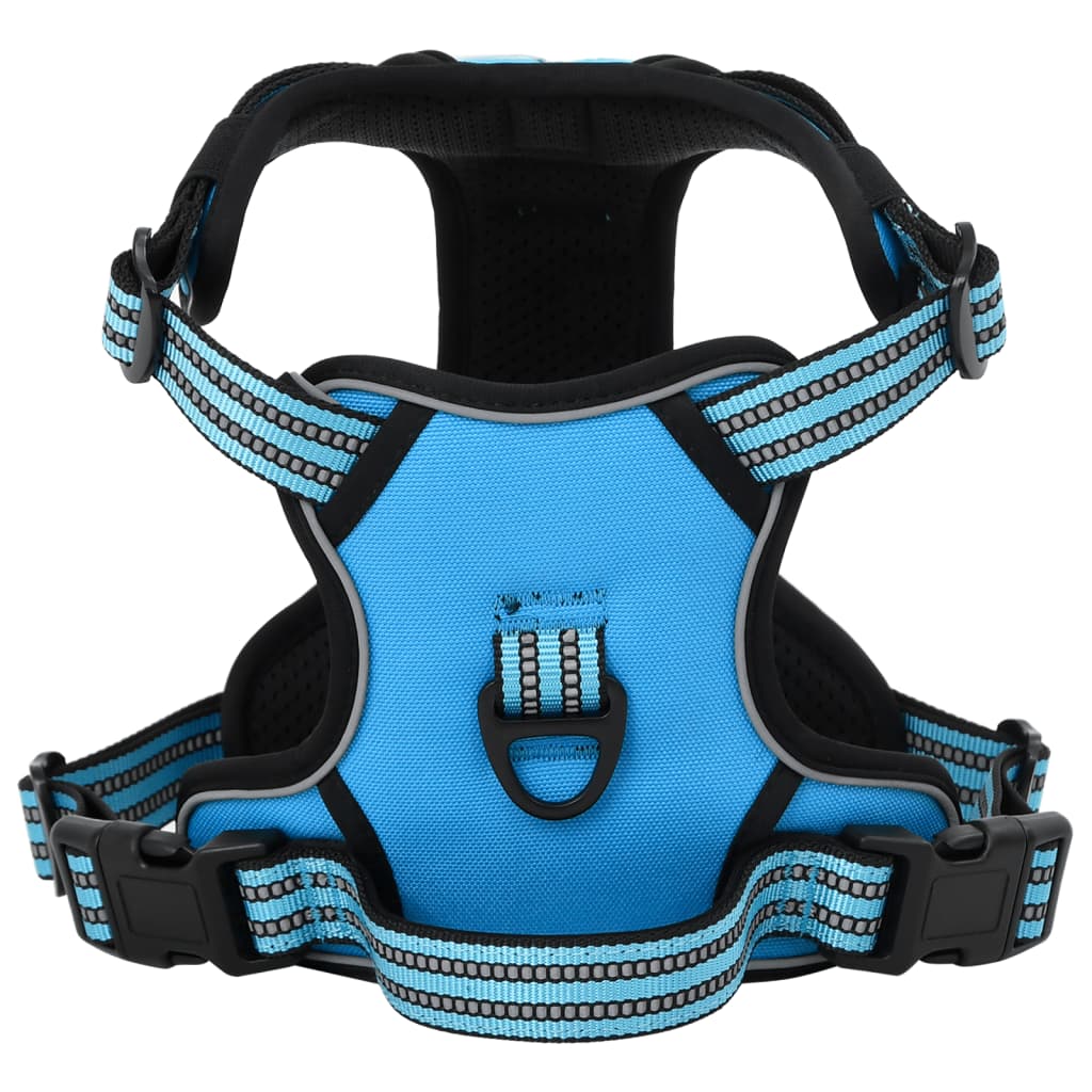 Dog Harness With Reflective Stripes Adjustable Blue Xl