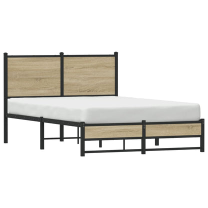 Metal Bed Frame Without Mattress Sonoma Oak 120X190 Cm Small Double