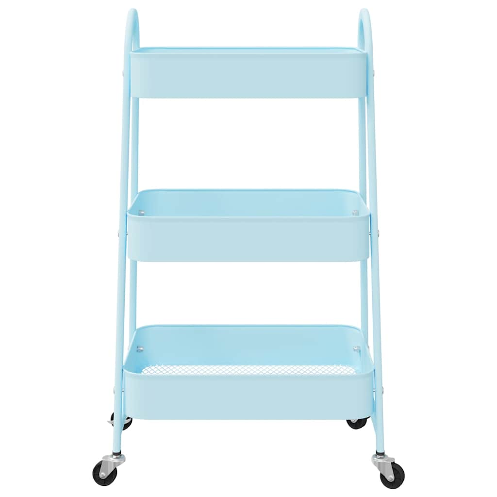 Storage Trolley 3-Tier Blue 42X41.5X77 Cm Steel