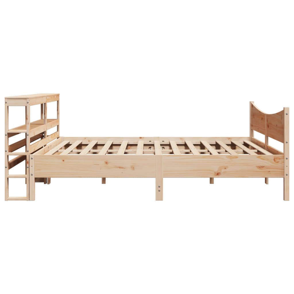 Bed Frame With Headboard 180X200 Cm Super King Solid Wood Pine