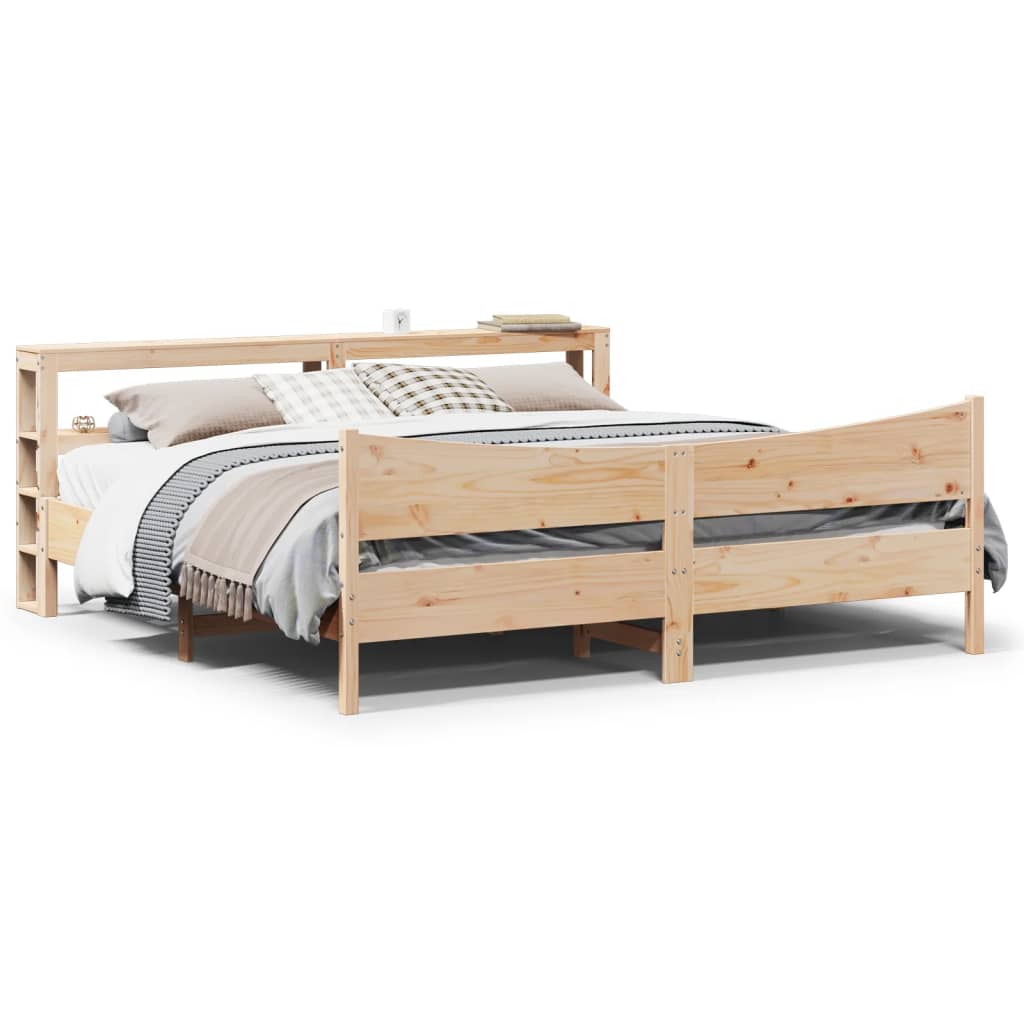 Bed Frame With Headboard 180X200 Cm Super King Solid Wood Pine