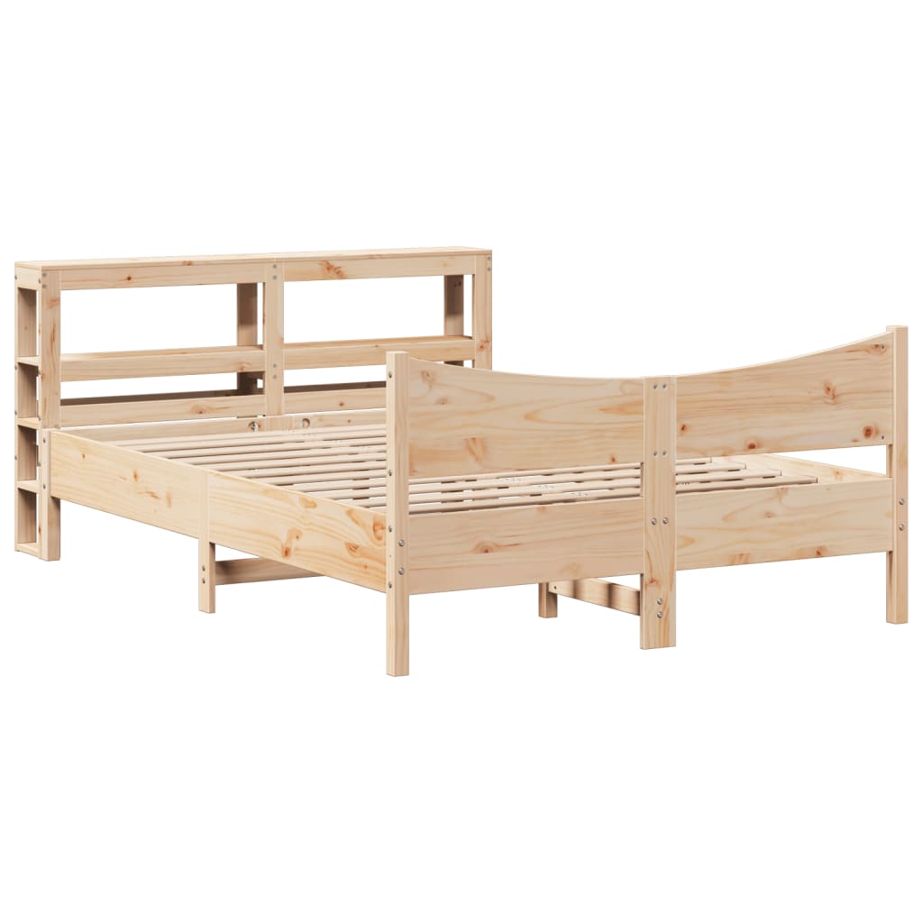 Bed Frame With Headboard 150X200 Cm King Size Solid Wood Pine