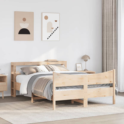 Bed Frame With Headboard 150X200 Cm King Size Solid Wood Pine