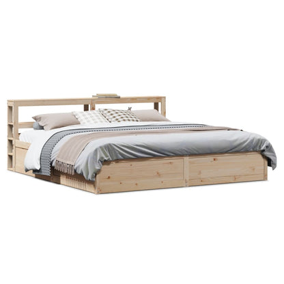 Bed Frame With Headboard 180X200 Cm Super King Solid Wood Pine