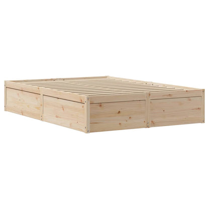 Bed Frame With Headboard 150X200 Cm King Size Solid Wood Pine