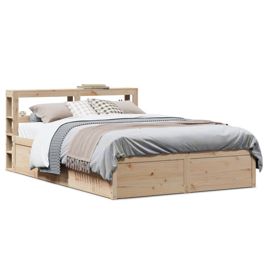 Bed Frame With Headboard 150X200 Cm King Size Solid Wood Pine