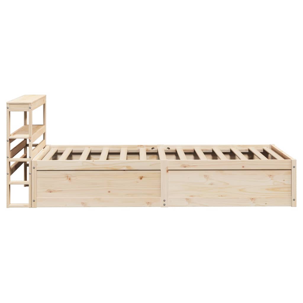 Bed Frame With Headboard 90X190 Cm Single Solid Wood Pine