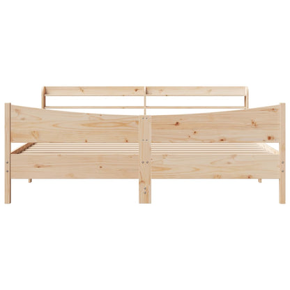 Bed Frame With Headboard 180X200 Cm Super King Solid Wood Pine