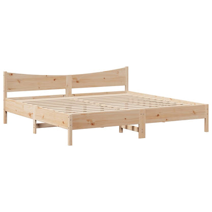 Bed Frame With Headboard 180X200 Cm Super King Solid Wood Pine