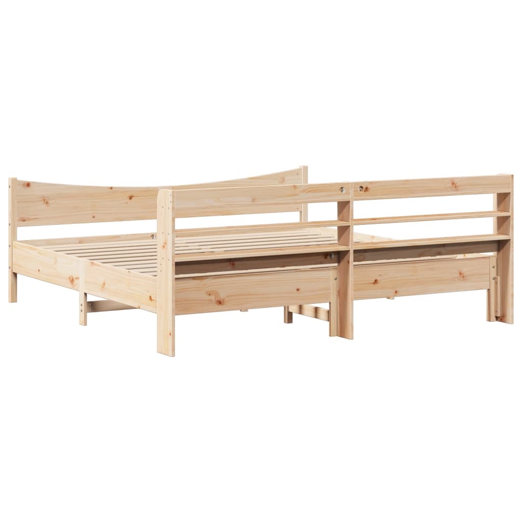 Bed Frame With Headboard 180X200 Cm Super King Solid Wood Pine