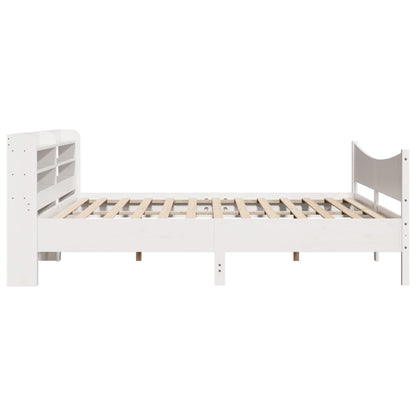 Bed Frame With Headboard White 180X200 Cm Super King Solid Wood Pine