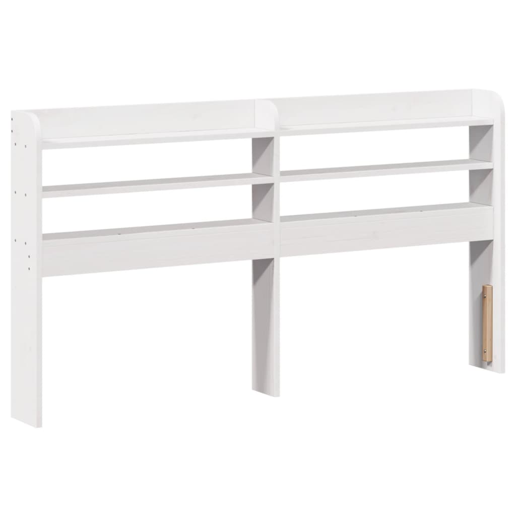 Bed Frame With Headboard White 150X200 Cm King Size Solid Wood Pine