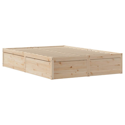 Bed Frame With Headboard 150X200 Cm King Size Solid Wood Pine