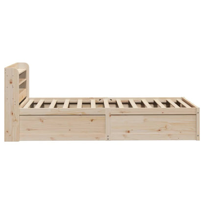 Bed Frame With Headboard 90X190 Cm Single Solid Wood Pine