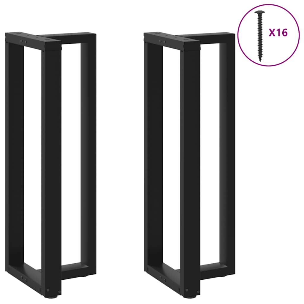 Bar Table Legs T-Shapedâ 2 Pcs Black 40X35X(110-111) Cm Steel