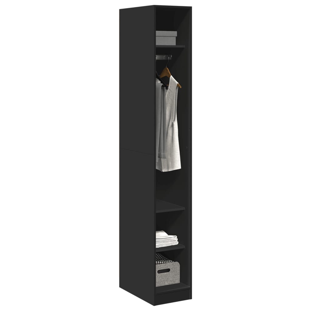 Wardrobe Black 30X50X200 Cm Engineered Wood