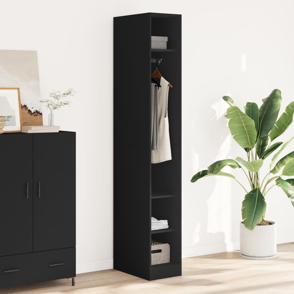 Wardrobe Black 30X50X200 Cm Engineered Wood