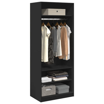 Wardrobe Black 80X50X200 Cm Engineered Wood