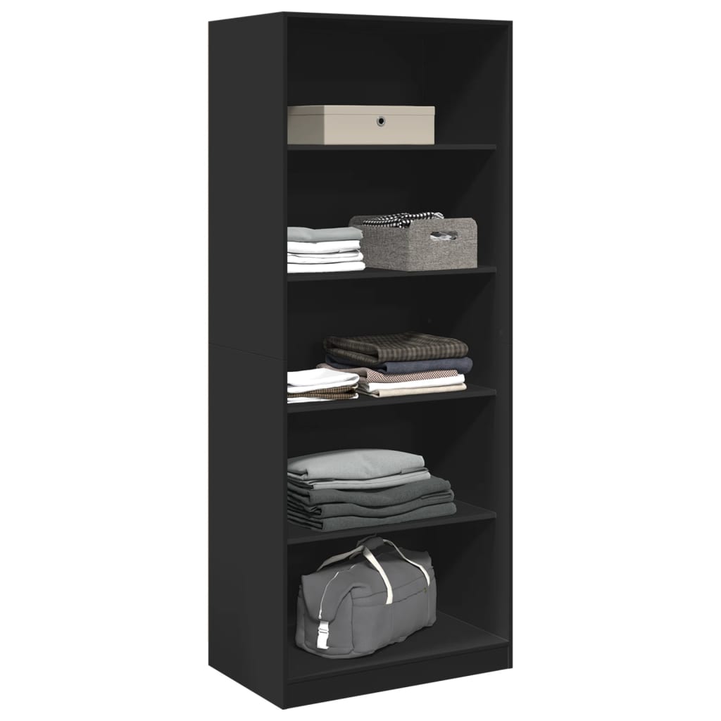 Wardrobe Black 80X50X200 Cm Engineered Wood