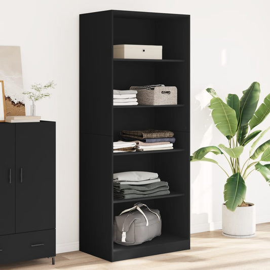 Wardrobe Black 80X50X200 Cm Engineered Wood