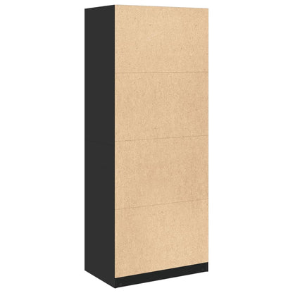 Wardrobe Black 80X50X200 Cm Engineered Wood