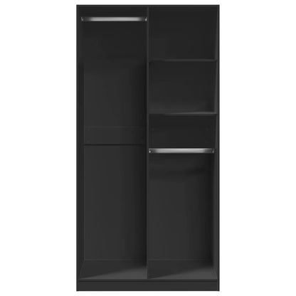 Wardrobe Black 100X50X200 Cm Engineered Wood