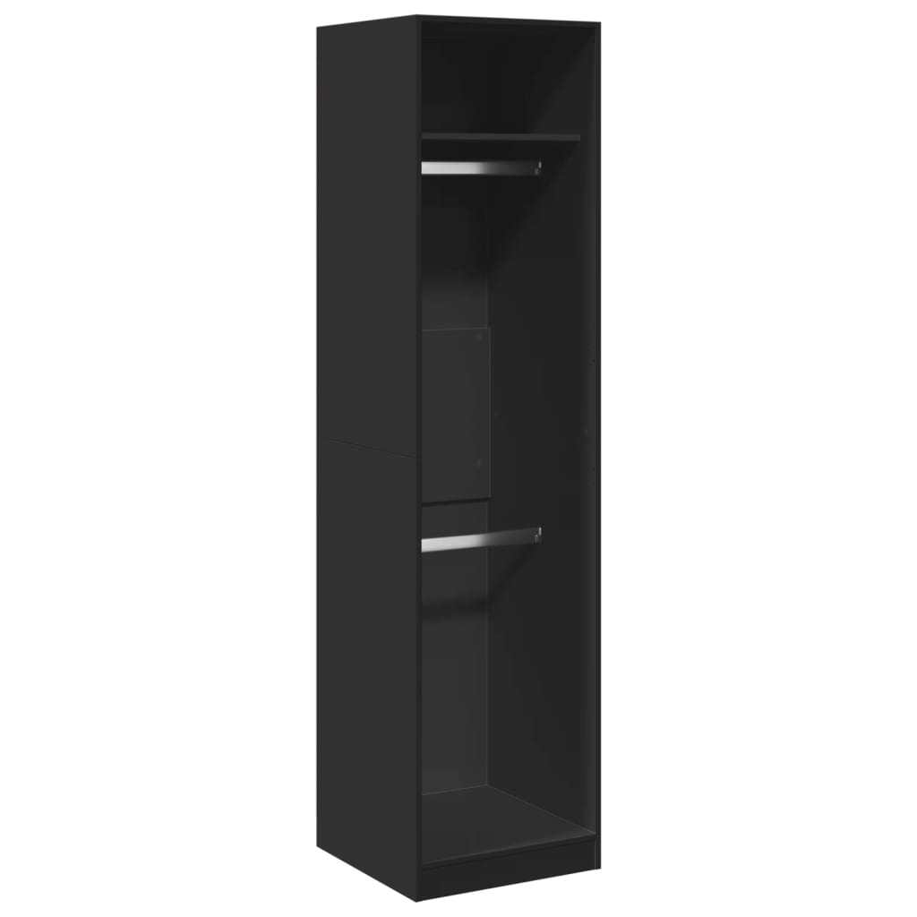 Wardrobe Black 50X50X200 Cm Engineered Wood