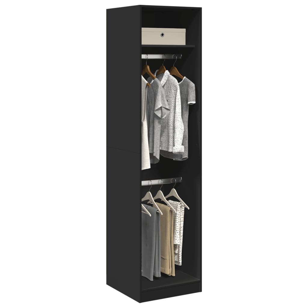 Wardrobe Black 50X50X200 Cm Engineered Wood