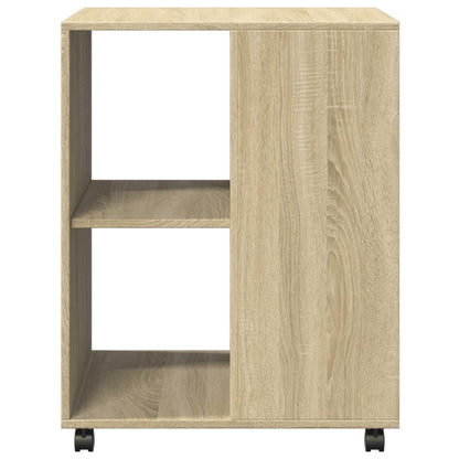 Side Table With Wheels Sonoma Oak 55X60X78 Cm Engineered Wood