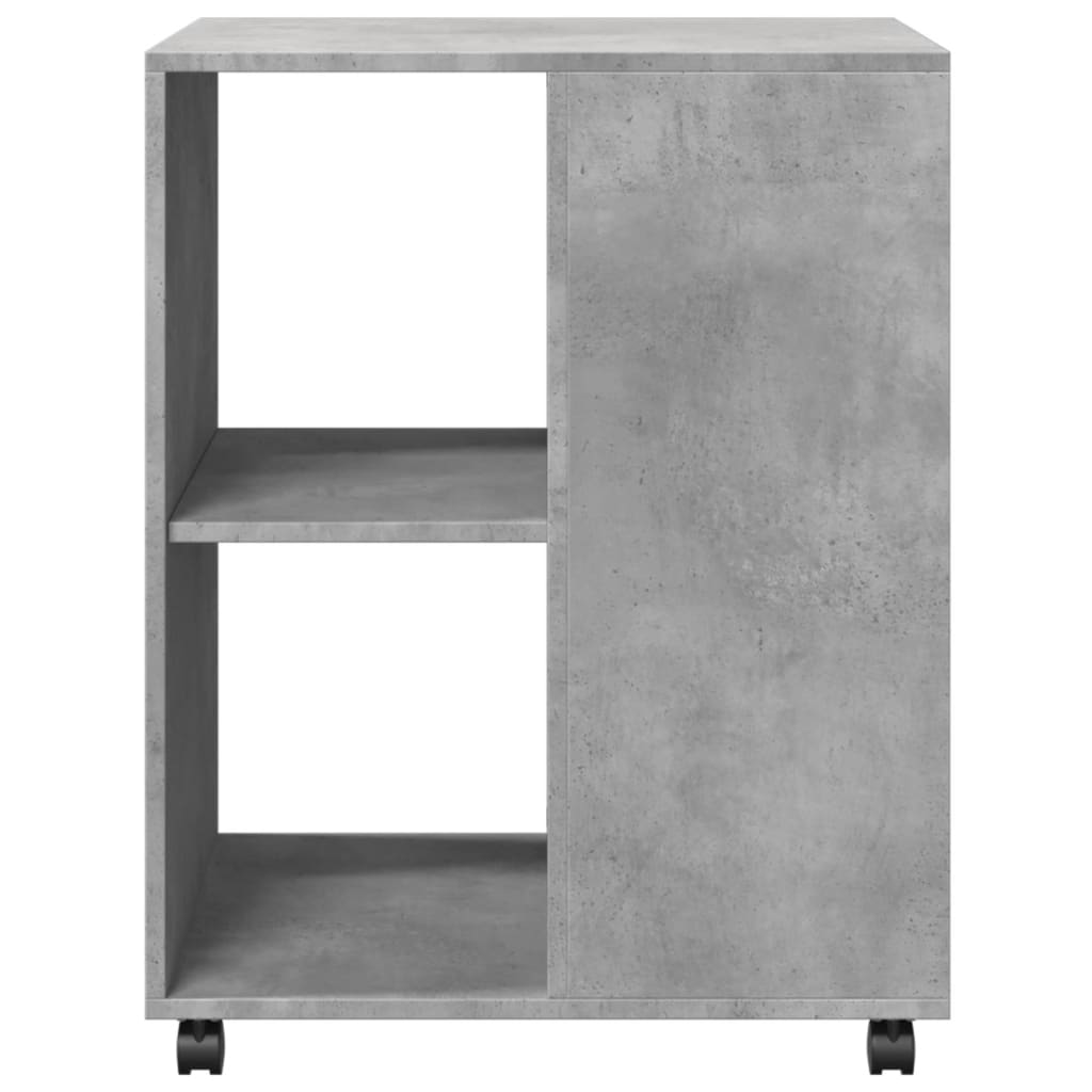 Side Table With Wheels Concrete Grey 55X60X78 Cm Engineered Wood