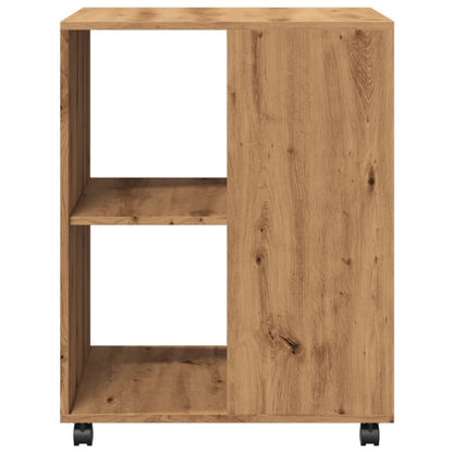 Side Table With Wheels Artisian Oak 55X60X78 Cm Engineered Wood