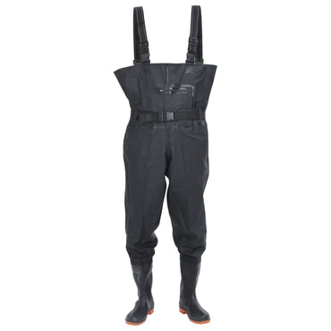 Chest Waders With Boots And Belt Black Size 38