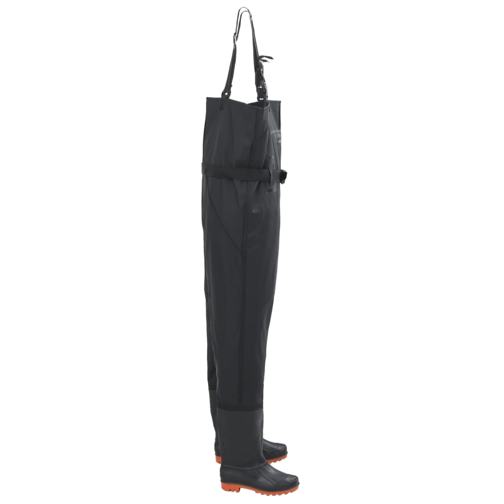 Chest Waders With Boots And Belt Black Size 38